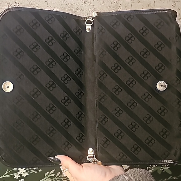 Balenciaga Leather Trim Black Canvas Bag w/ Chain Strap - Picture 3 of 9